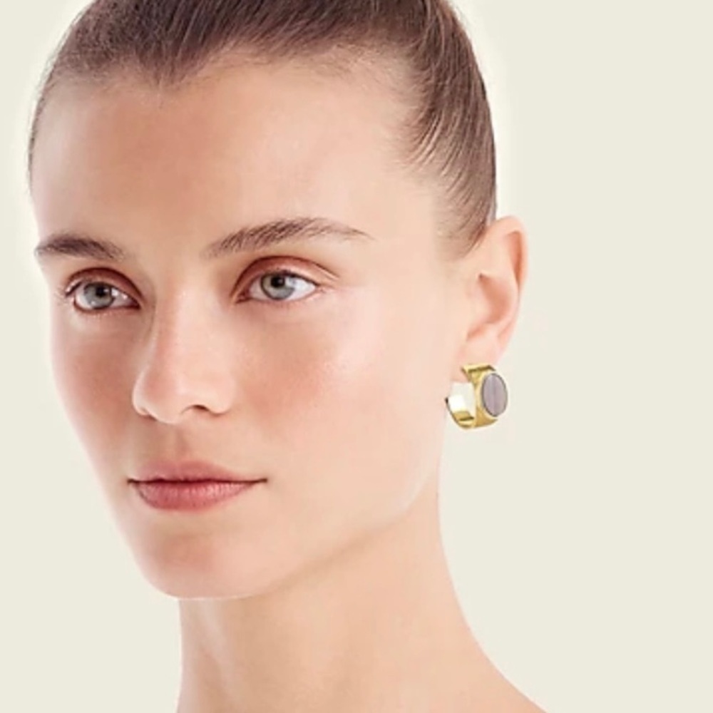 J Crew acetate and gold hoop earrings